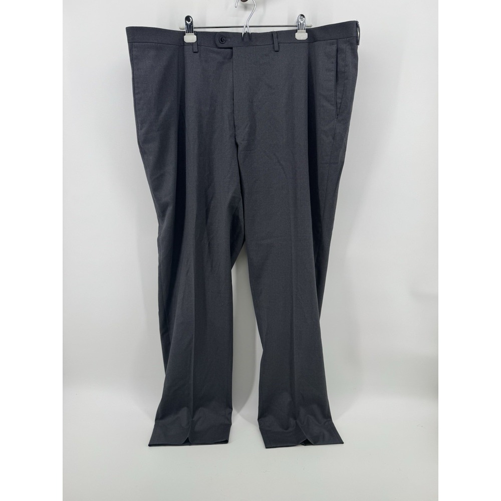 Peter Millar Gray Virgin Wool Dress Pants Flat Front Size 46R Made in Portugal